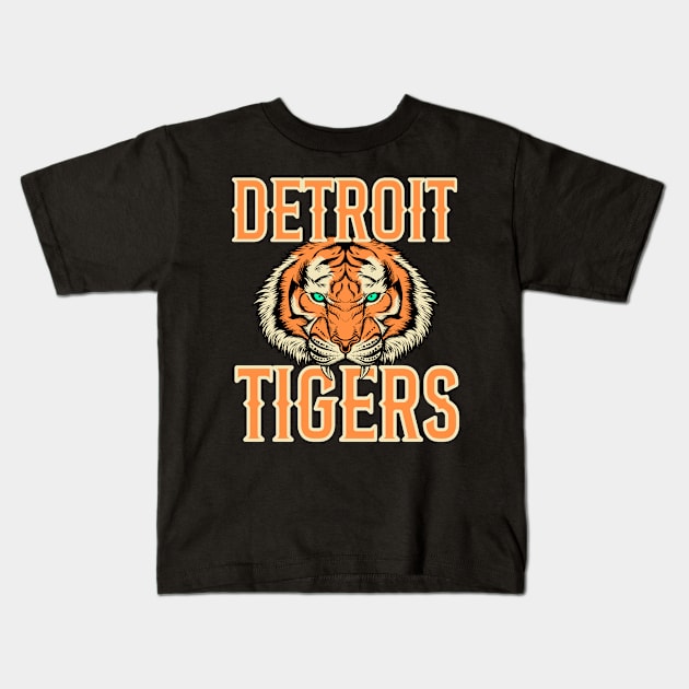 Detroit Tigers Kids T-Shirt by BlockersPixel